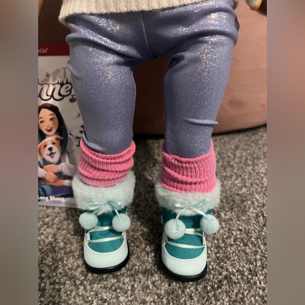 American Girl Corinne with White Sweater and Purple Pants - Picture 2 of 4